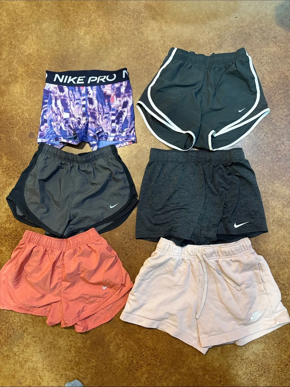 Nike Women's Athletic Shorts Pack - Black, Coral, Pink & Purple - Picture 1 of 7